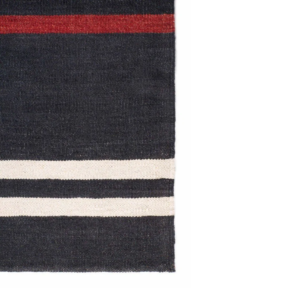 Ethnicraft Black Mazandaran Kilim Rug