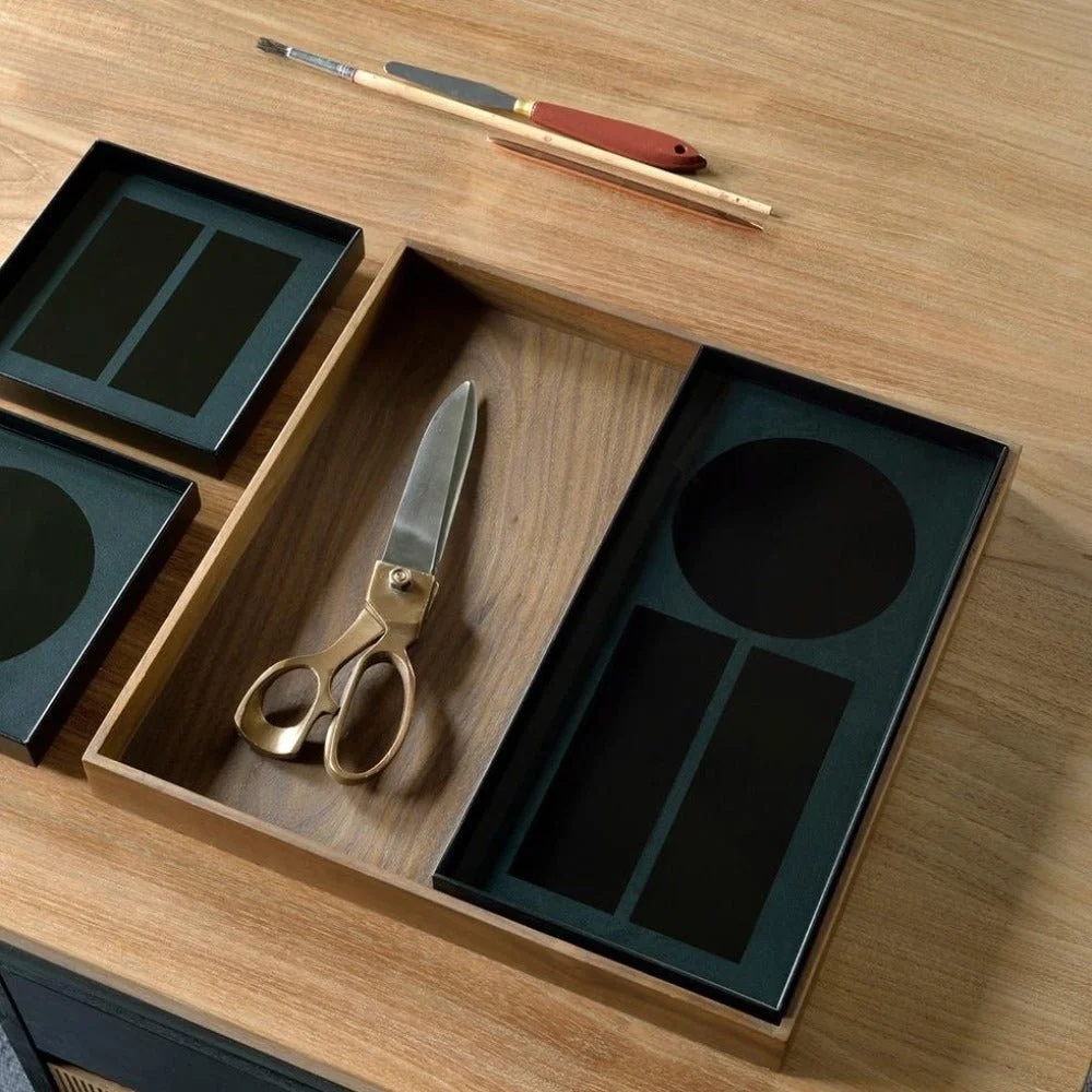 Ethnicraft Charcoal Desk Organizer