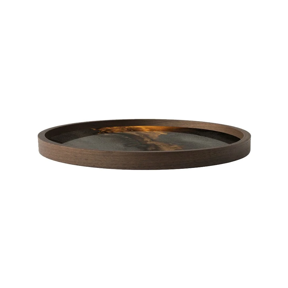 Ethnicraft Bronze Organic Glass Valet Tray, Round