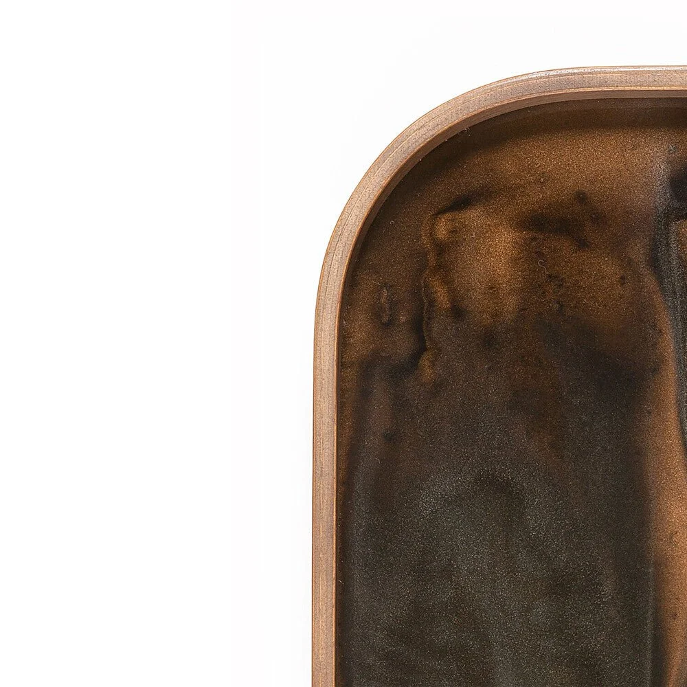 Ethnicraft Bronze Organic Glass Valet Tray, Rectangular