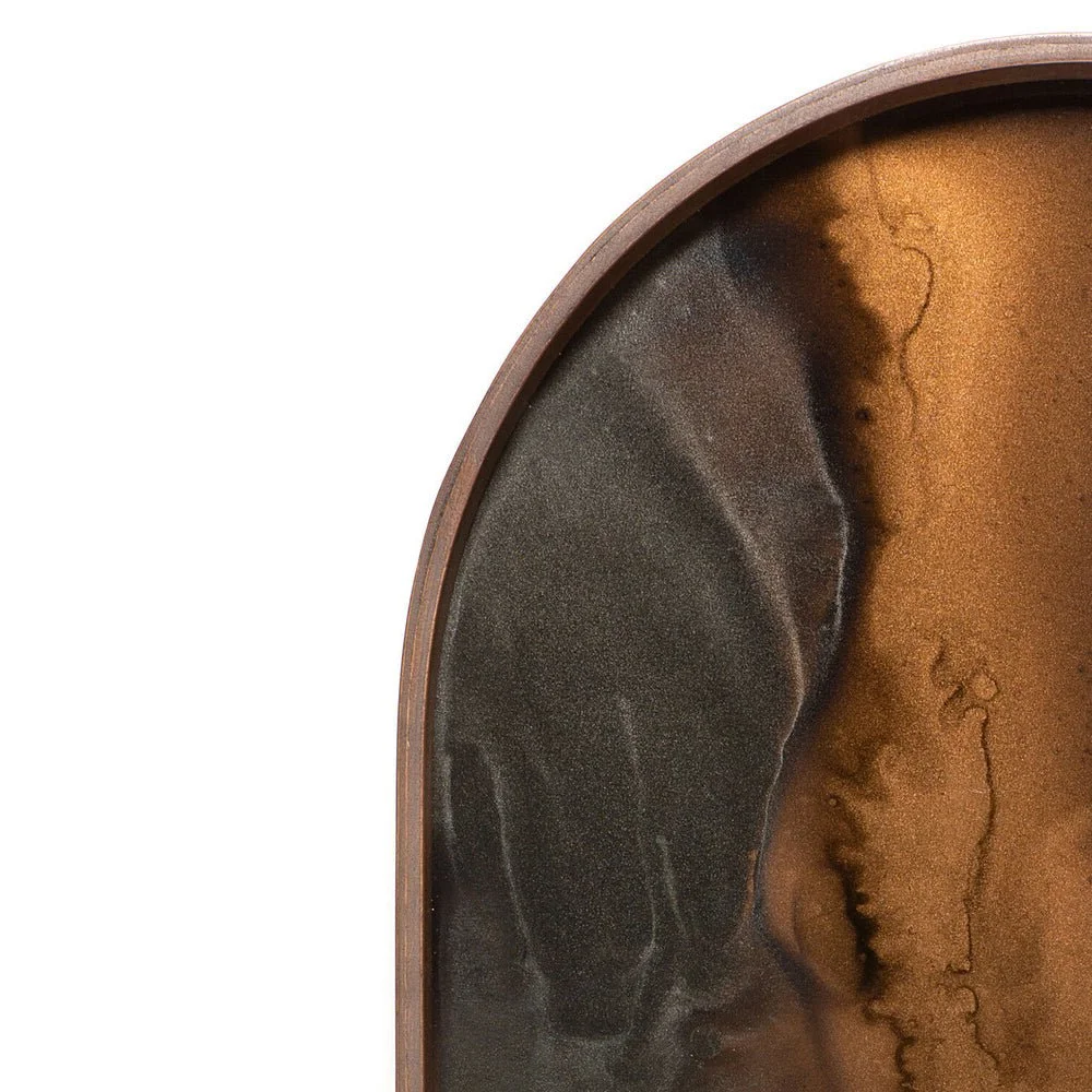 Ethnicraft Bronze Organic Glass Tray, Oblong