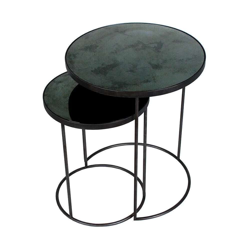Ethnicraft Charcoal Nesting Side Table, Set of 2