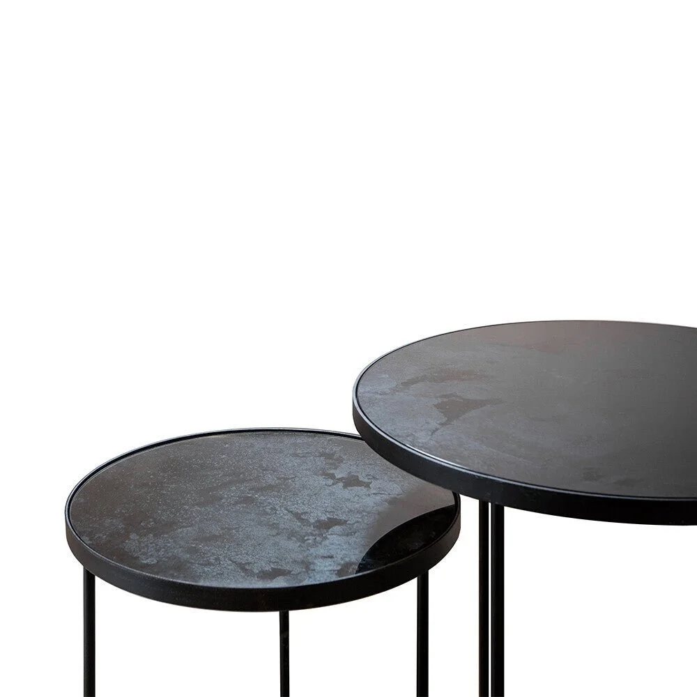Ethnicraft Charcoal Nesting Side Table, Set of 2
