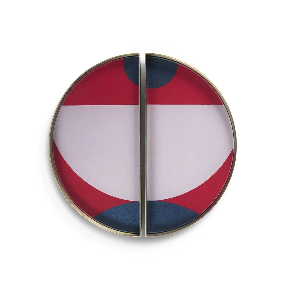 Ethnicraft Blush Curve Glass Valet Tray, Set of 2