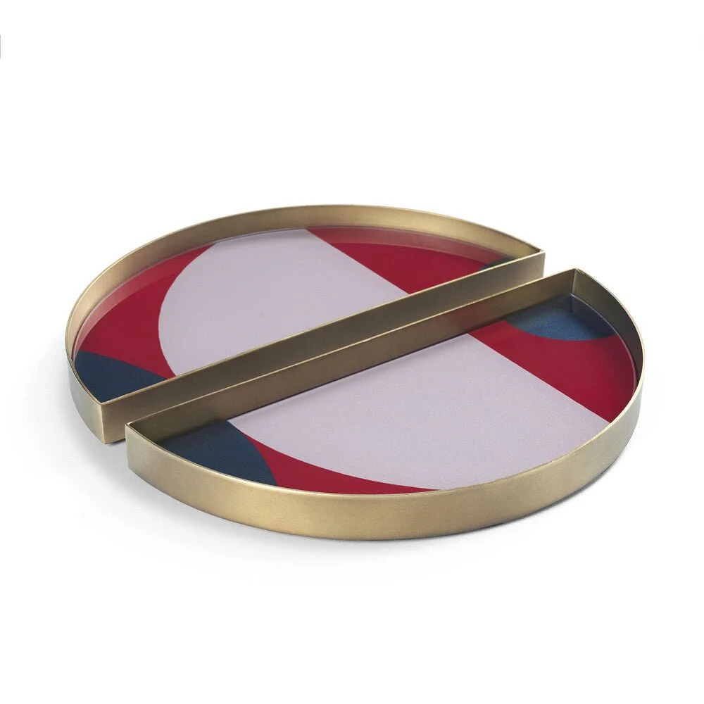 Ethnicraft Blush Curve Glass Valet Tray, Set of 2