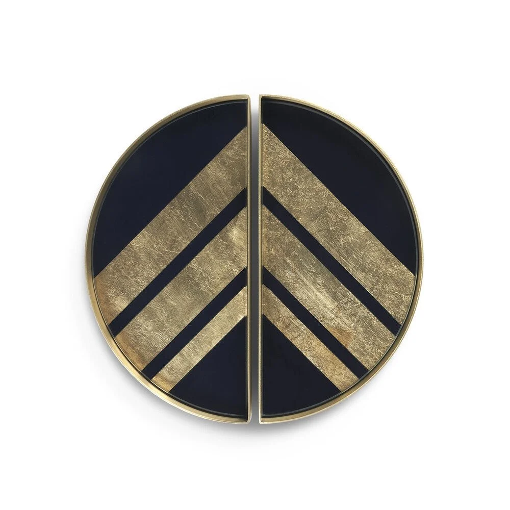 Ethnicraft Chevron Glass Valet Tray, Set of 2