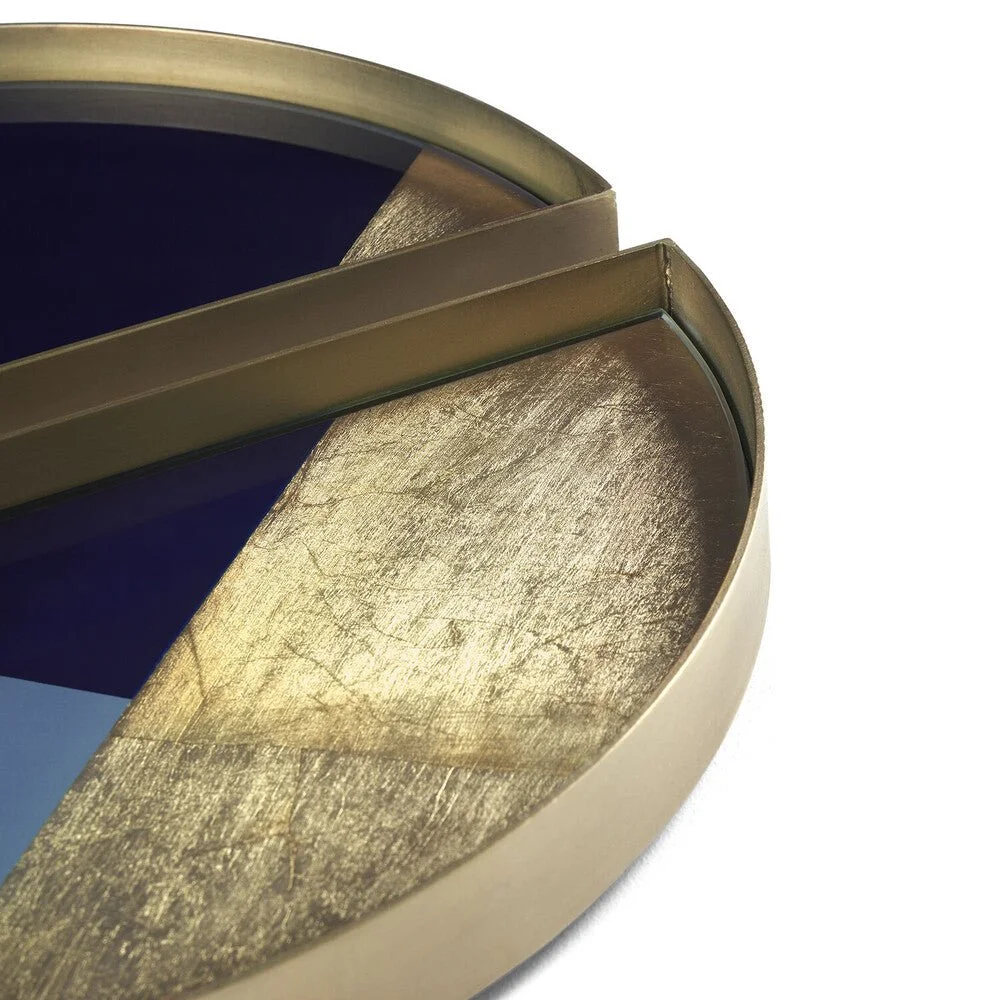Ethnicraft Geometric Glass Valet Tray, Set of 2