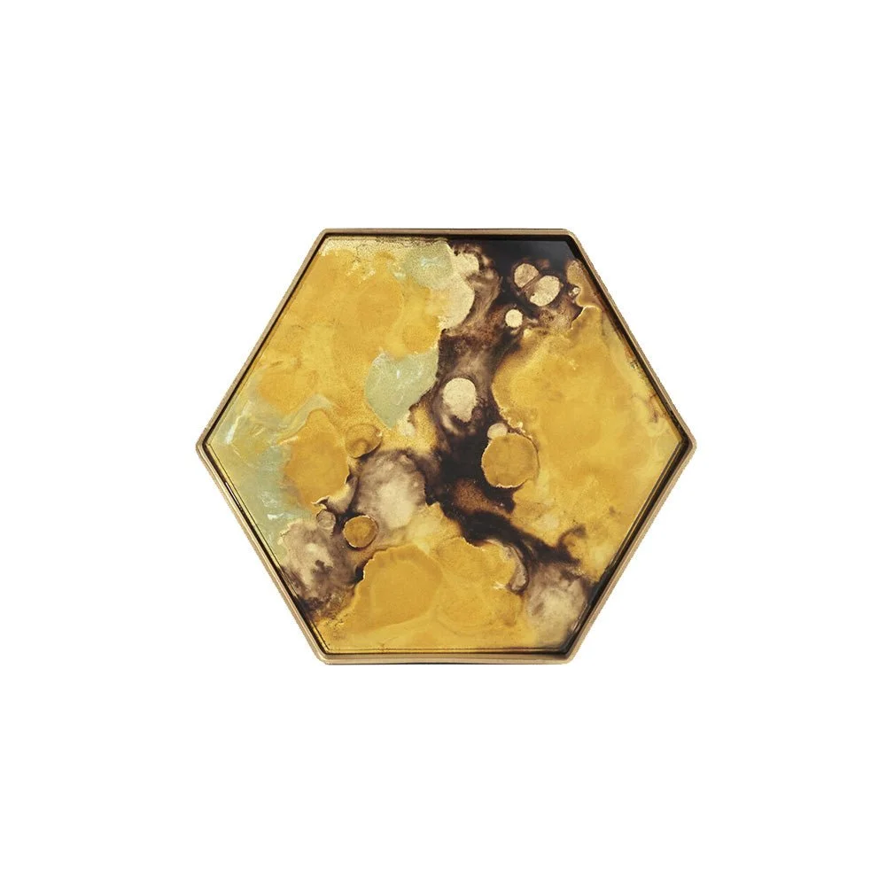 Ethnicraft Yellow Organic Glass Valet Tray
