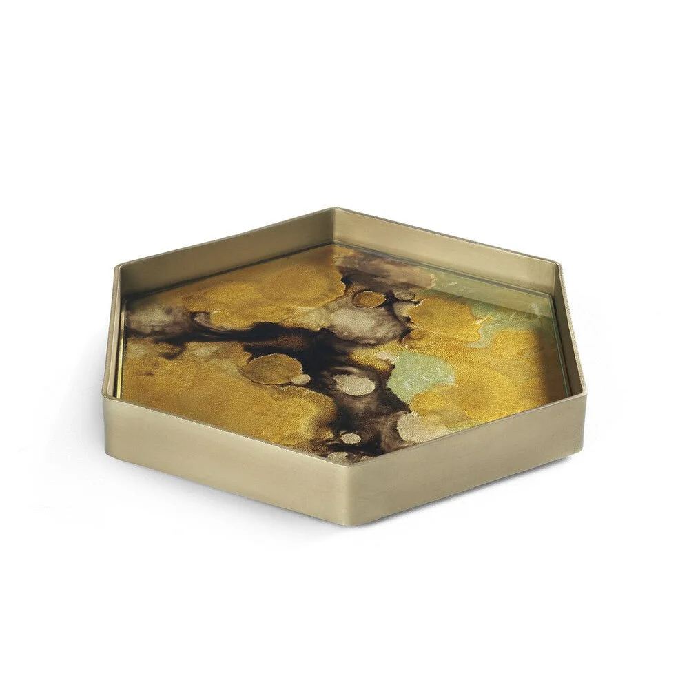 Ethnicraft Yellow Organic Glass Valet Tray