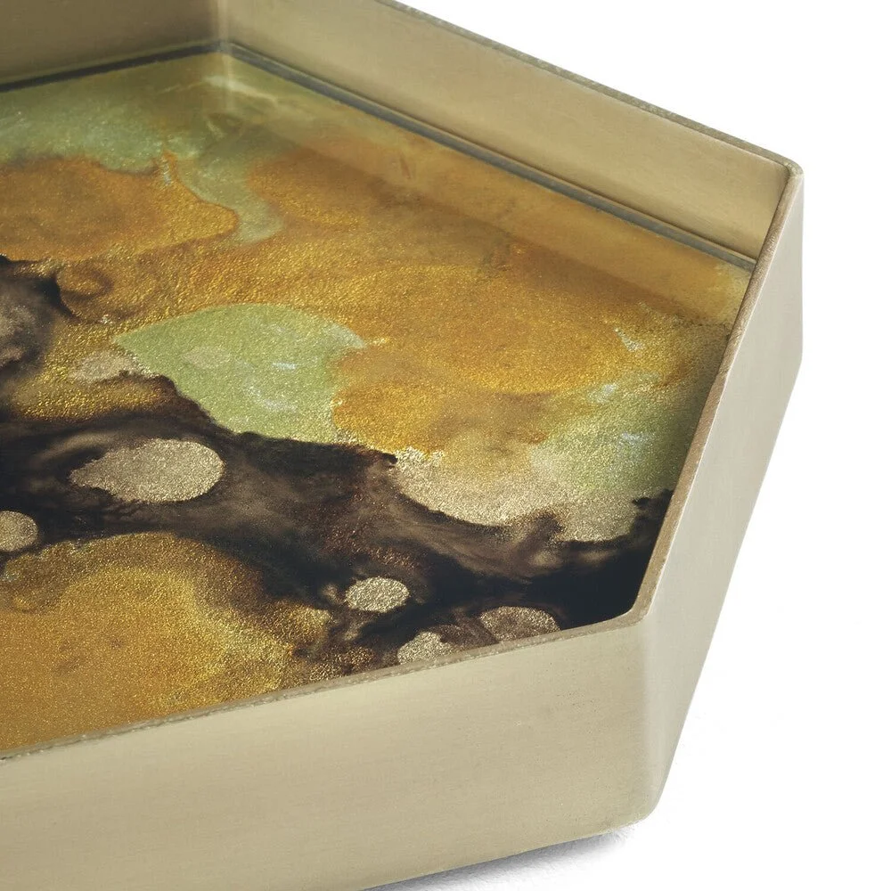 Ethnicraft Yellow Organic Glass Valet Tray