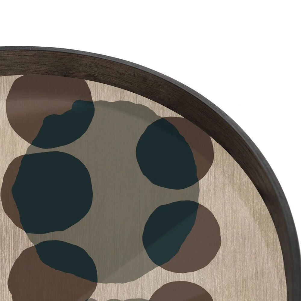 Ethnicraft Slate Layered Dots Glass Tray, Large
