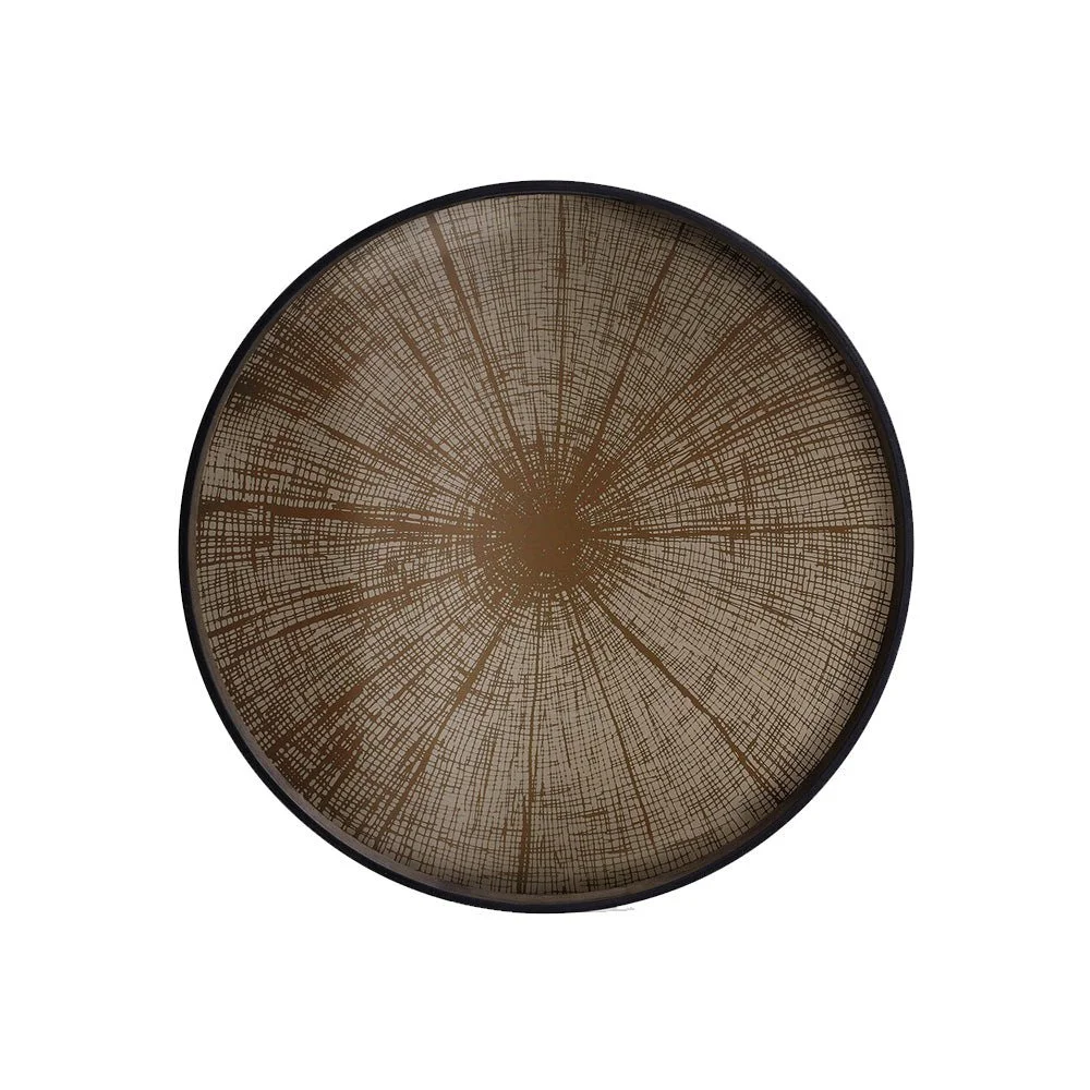 Ethnicraft Bronze Slice Mirror Tray, Large