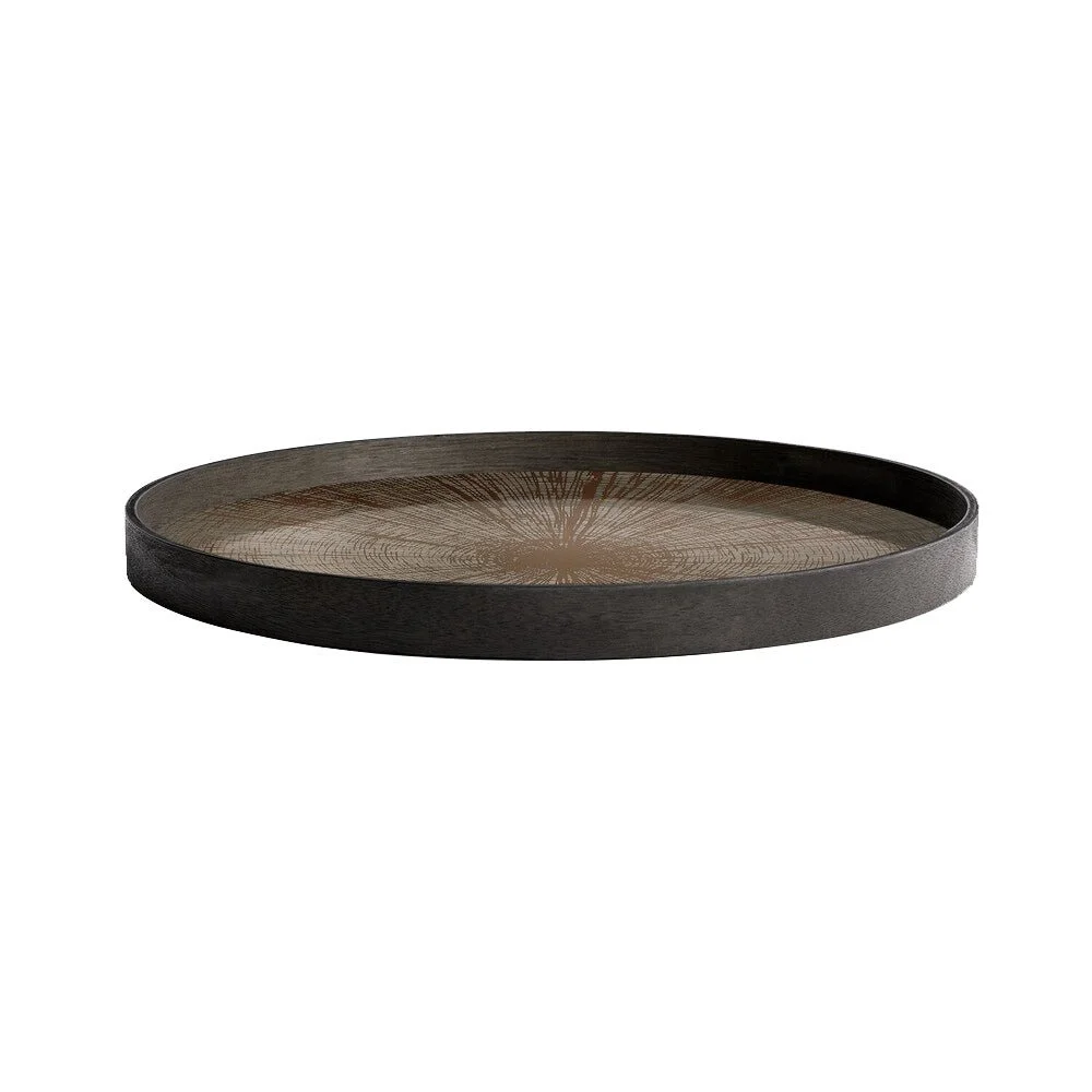 Ethnicraft Bronze Slice Mirror Tray, Large