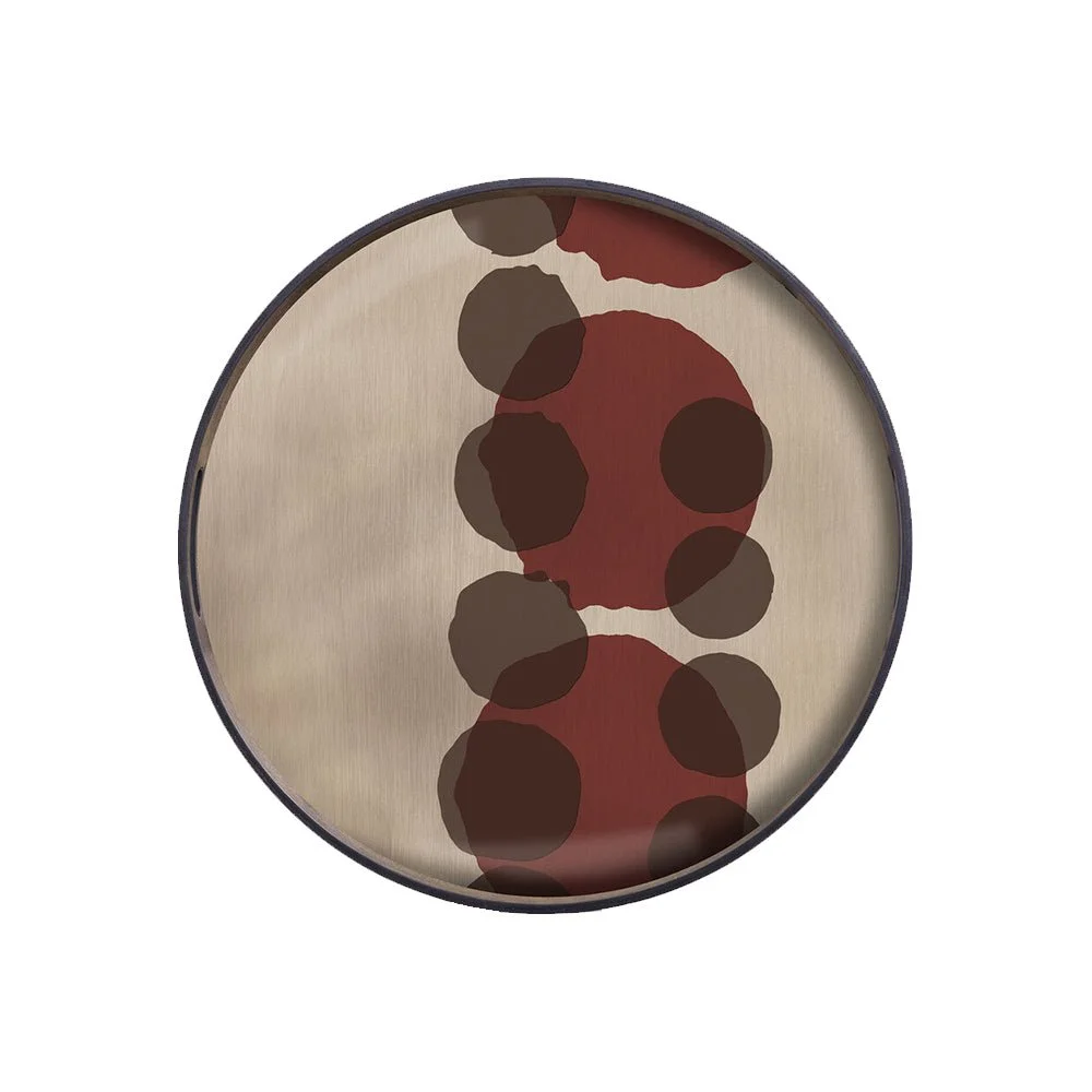 Ethnicraft Pinot Layered Dots Glass Tray, Small