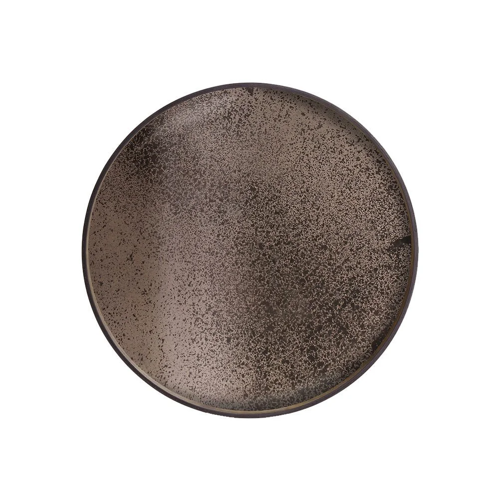 Ethnicraft Bronze Mirror Tray, Round, Small