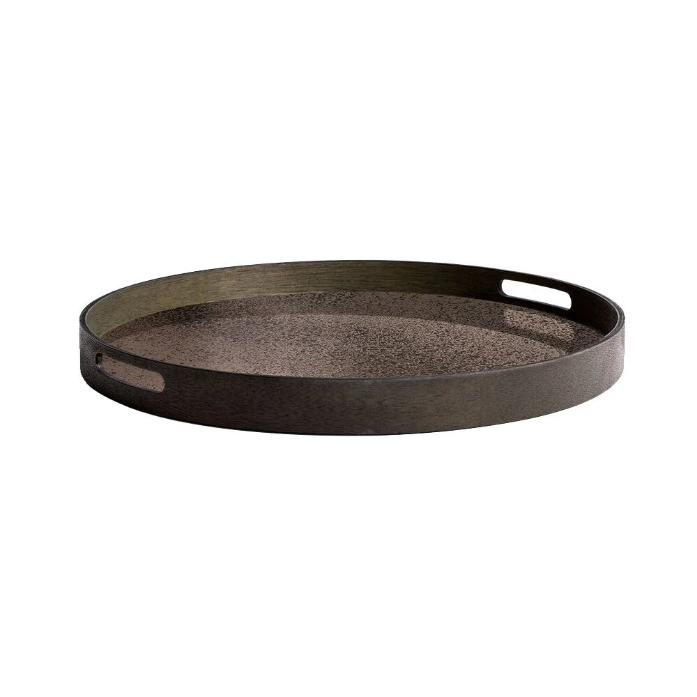 Ethnicraft Bronze Mirror Tray, Round, Small