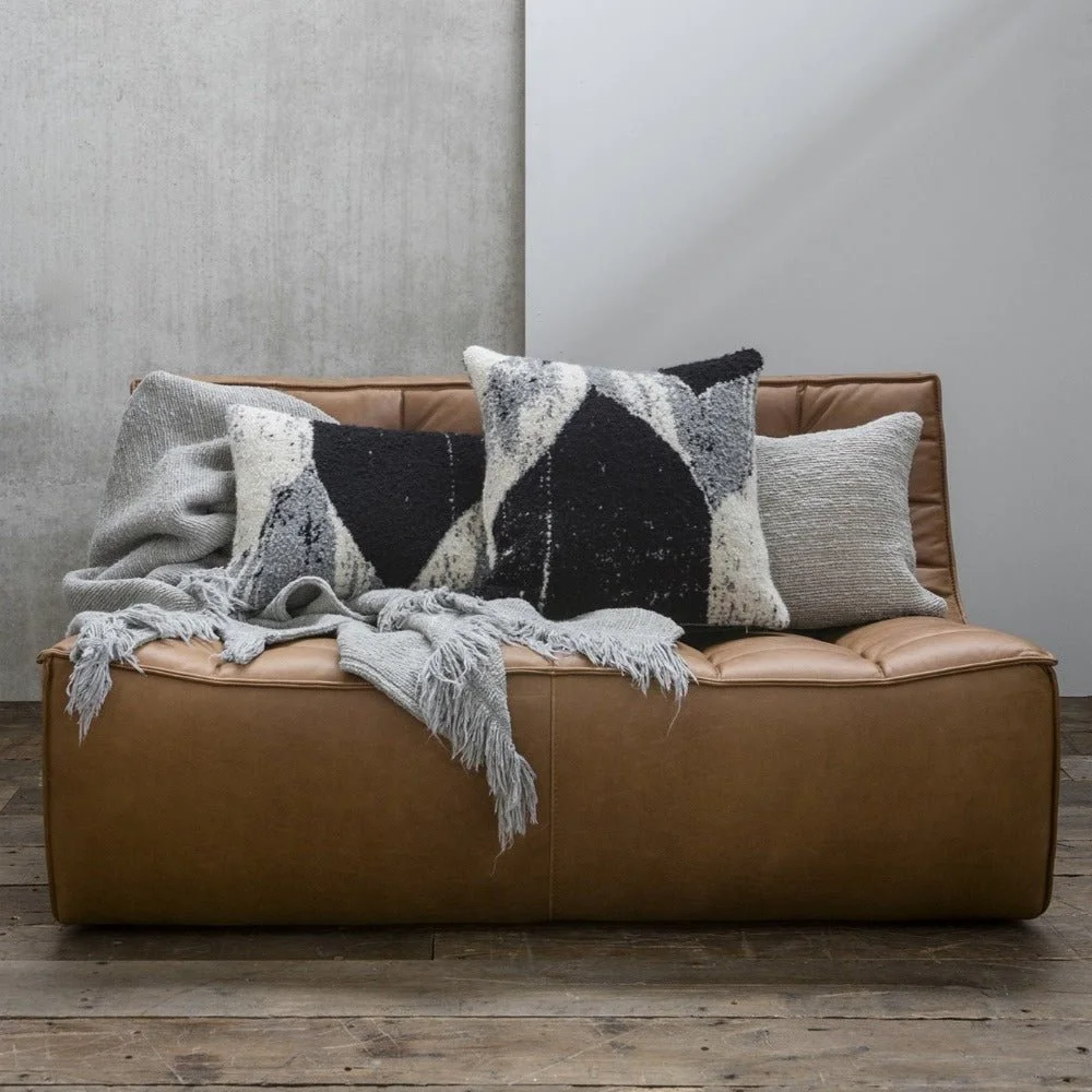 Ethnicraft Nero Chevron Cushion, Lumbar, styled with other pieces