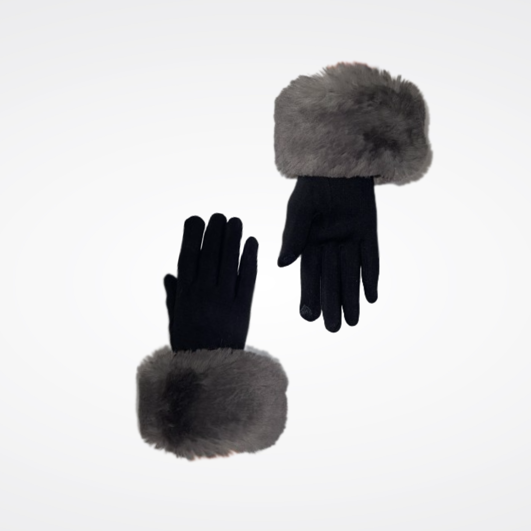 Evelyne Prélonge Faux Fur Wristband Gloves, Smoky