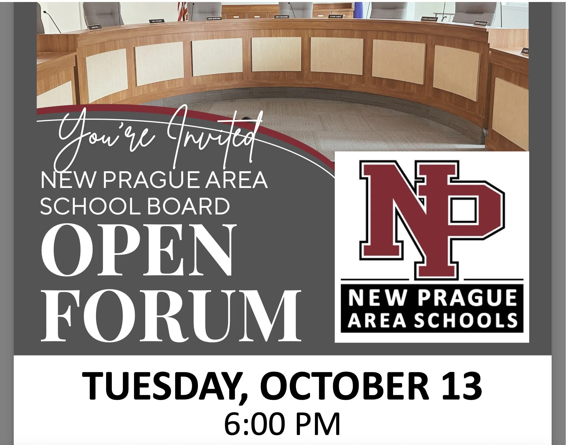 New Prague Area School Board Open Forum
