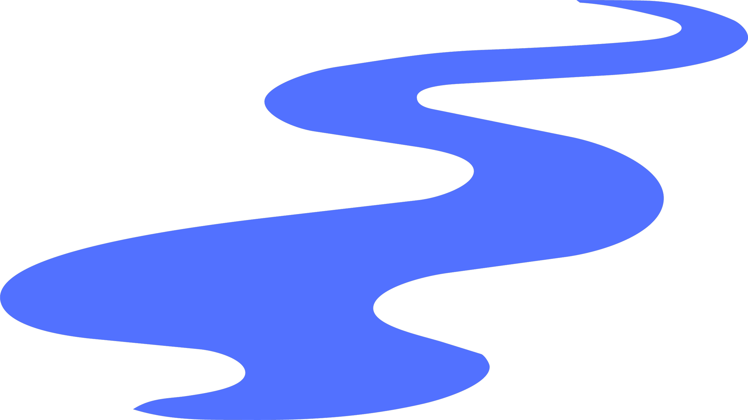A winding blue river against a white background.