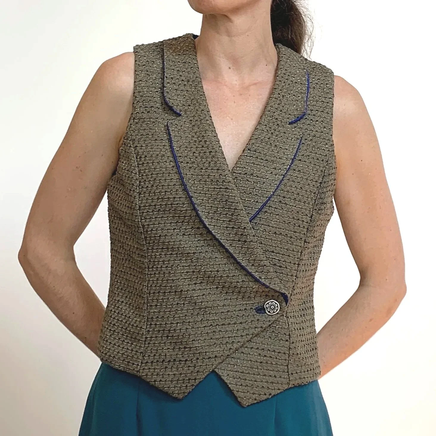 Hobbit Party Tweed & Royal Blue Waistcoat