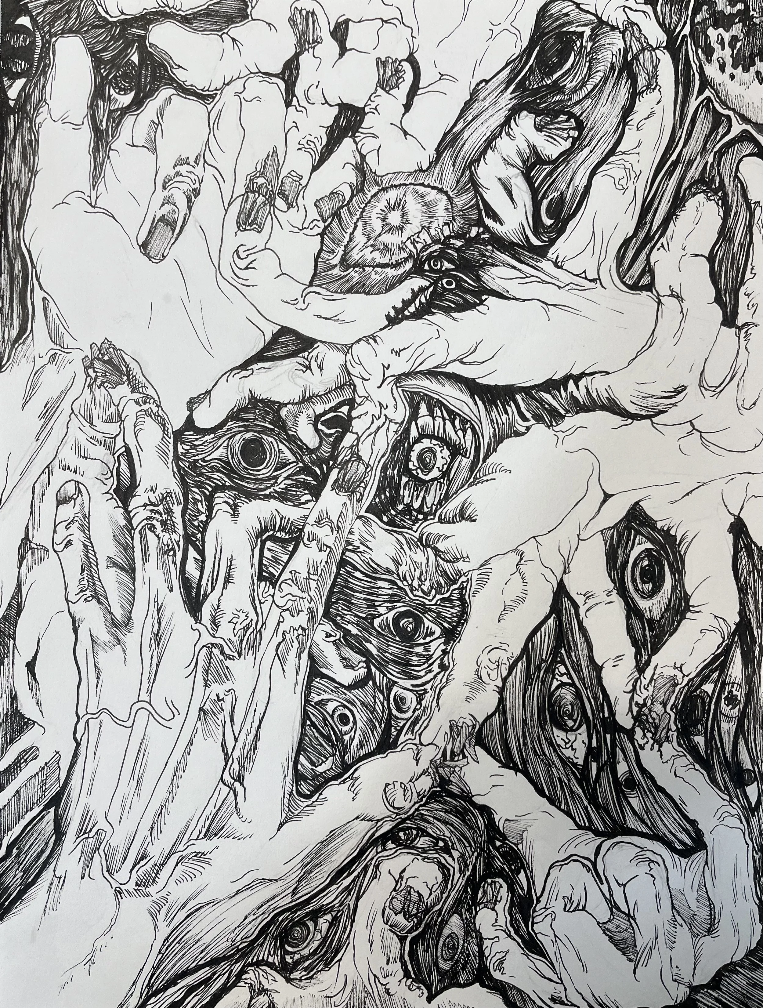 Visions of Roots 2, 2024, Ink on Paper, 9x12 in.