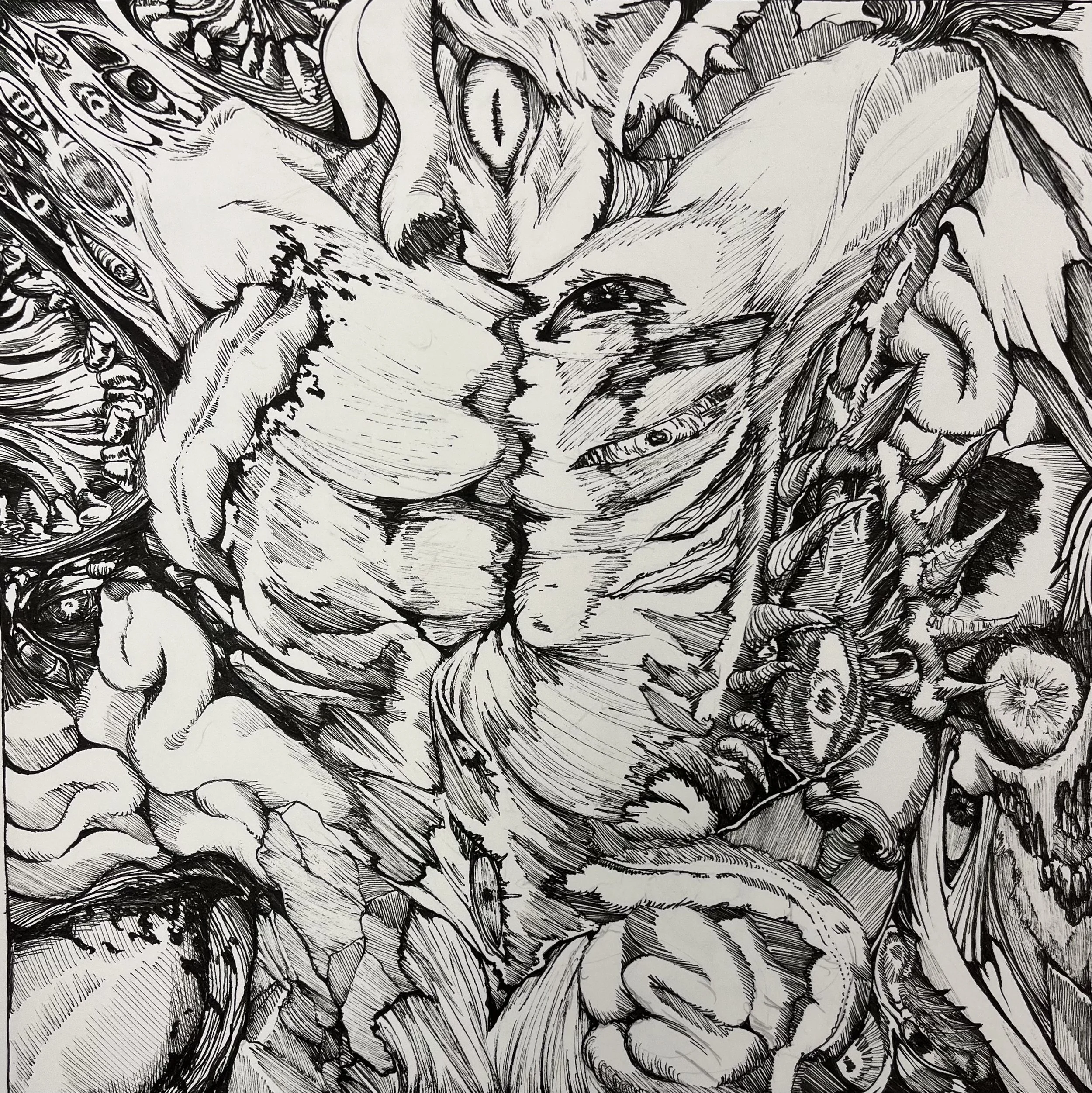Visions of Roots, 2024, Ink on Paper, 9x9 in.