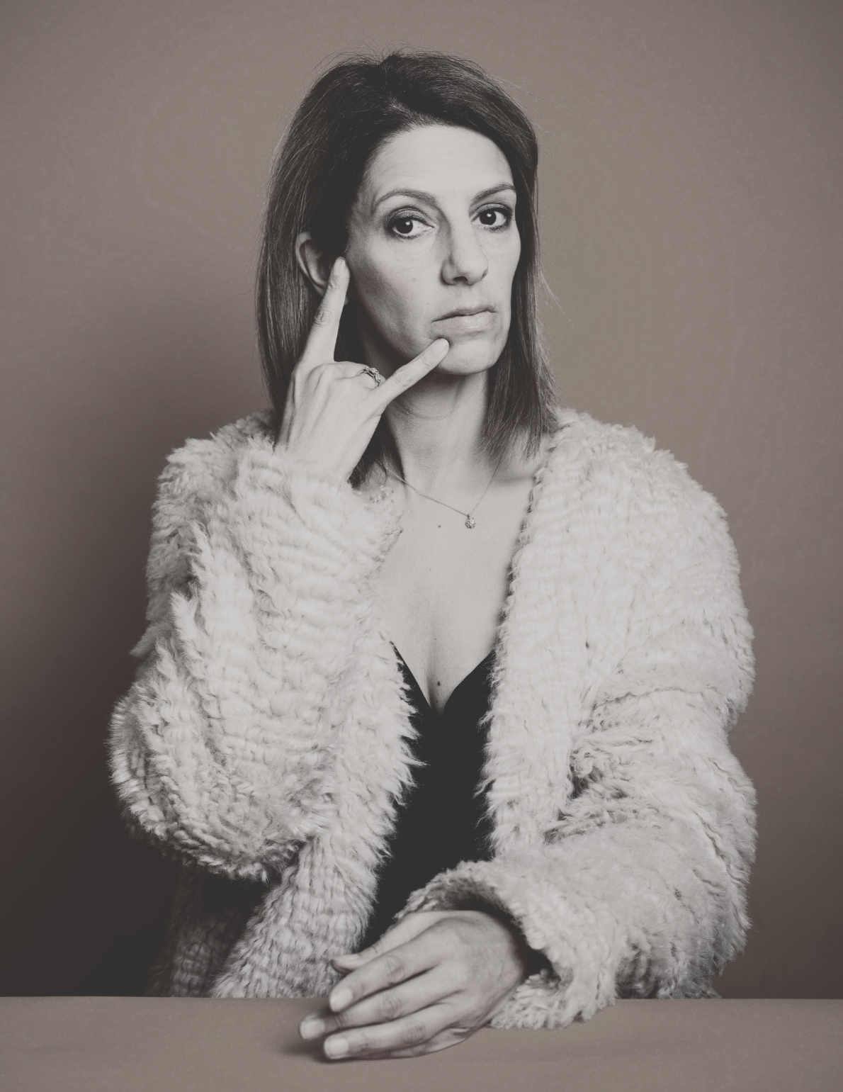 Black-and-white portrait of Clara Bijl