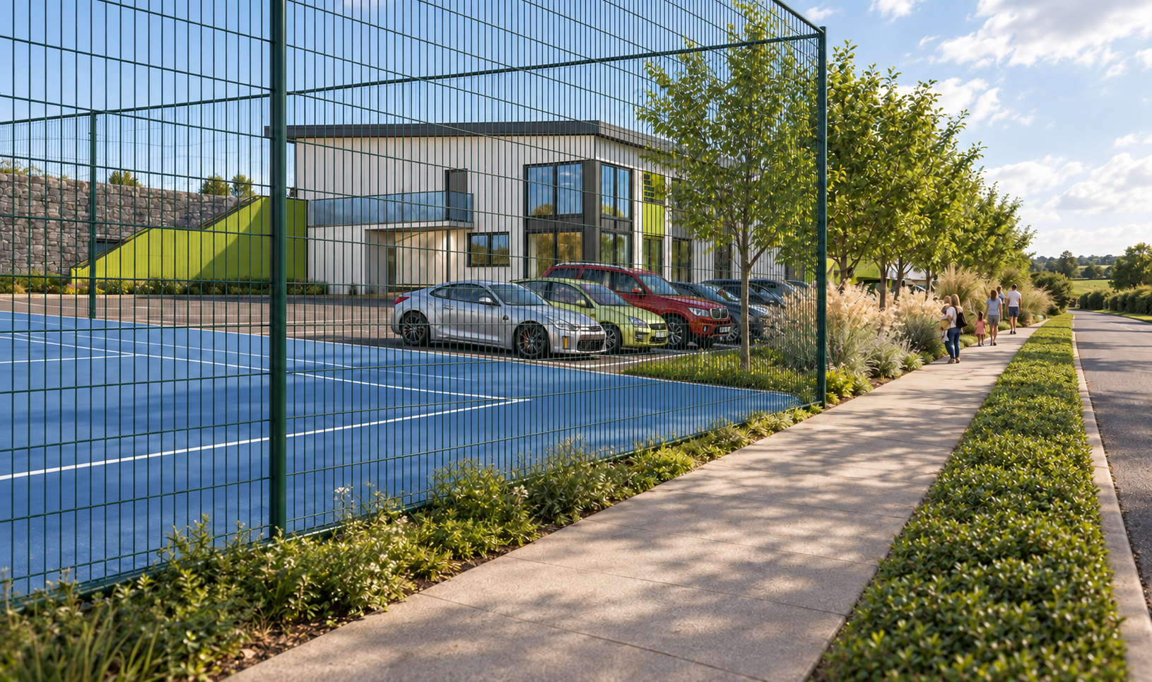 Carpark and side of building with court day.png