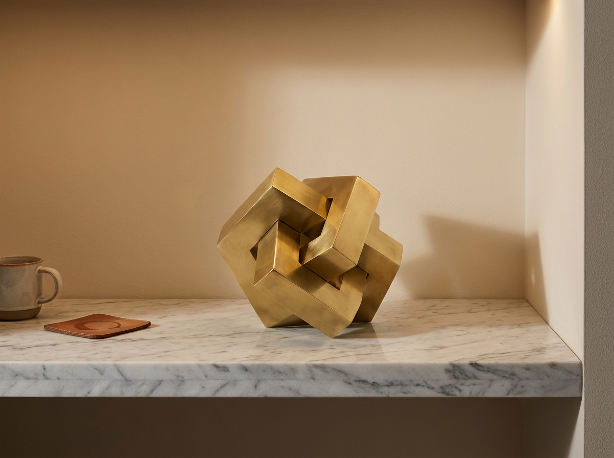 Geometric Brass Sculpture