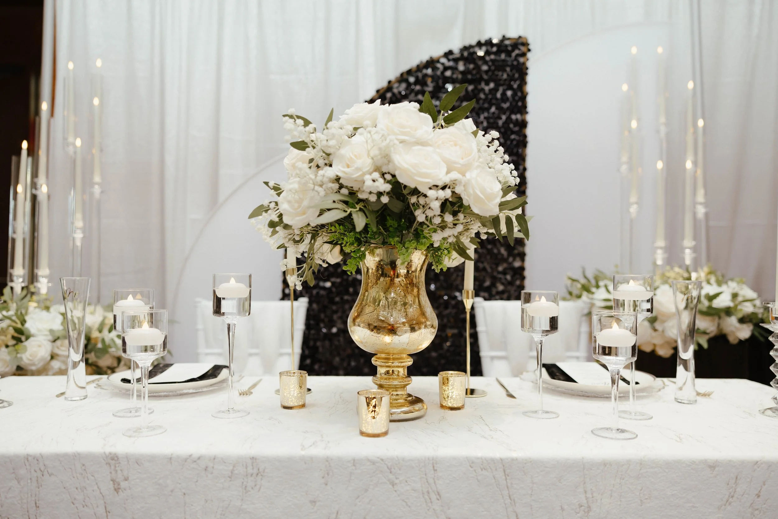 Black & White Glam — Sweetheart Table Design