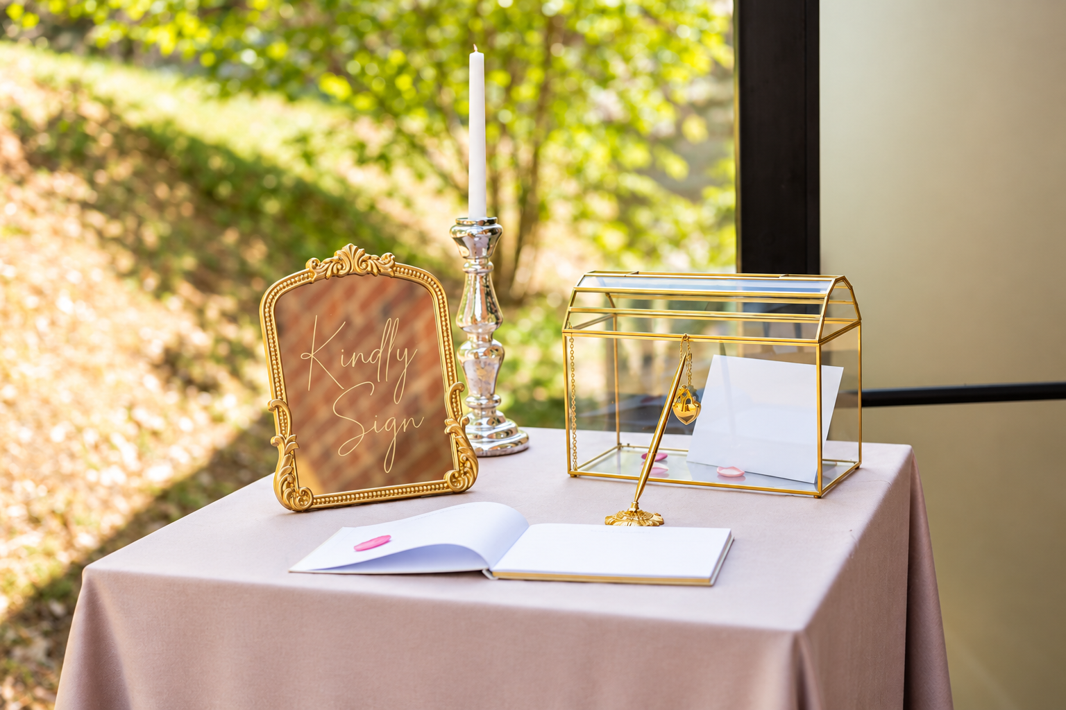 Elegant Kindly Sign Guestbook Table.png