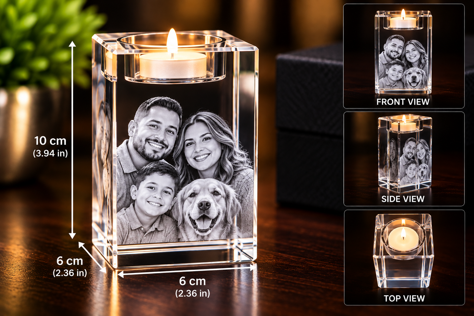Rectangular Candle Crystal