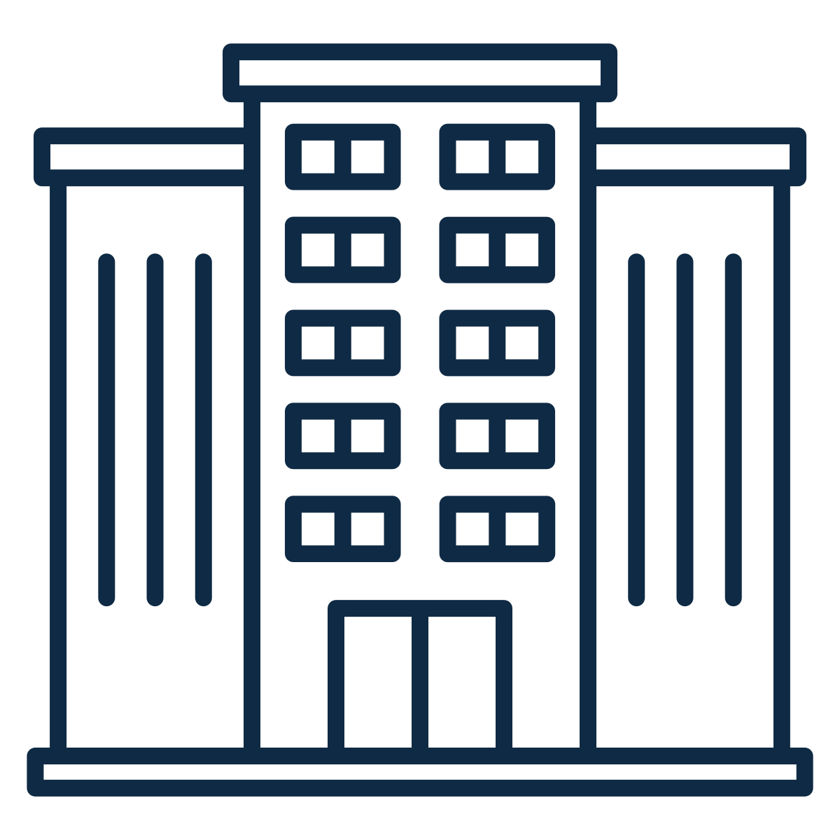 Navy outline of hotel icon