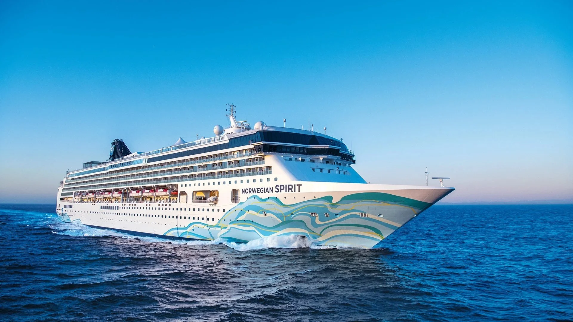 Cruise ship sailing at sea