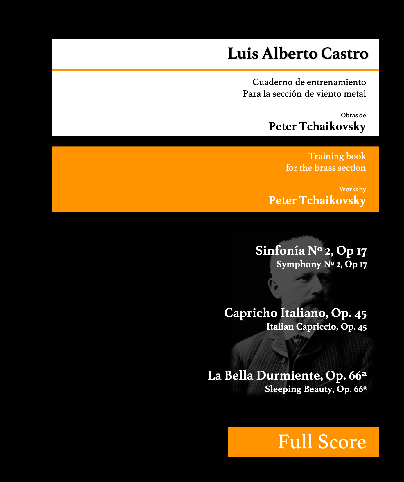 Cuaderno de entrenamiento para la sección de viento metal, Luis Alberto Castro
Training Book for the brass section Luis Alberto Castro, Mahler, Tchaikovsky, Strauss
