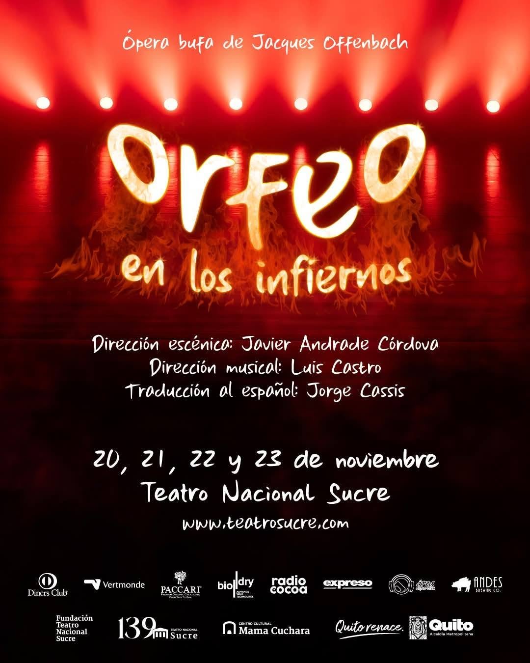 Luis Castro, Director, Conductor, Orfeo en el inframundo, Orpheus in the Underworld, Teatro Sucre, Ecuador
