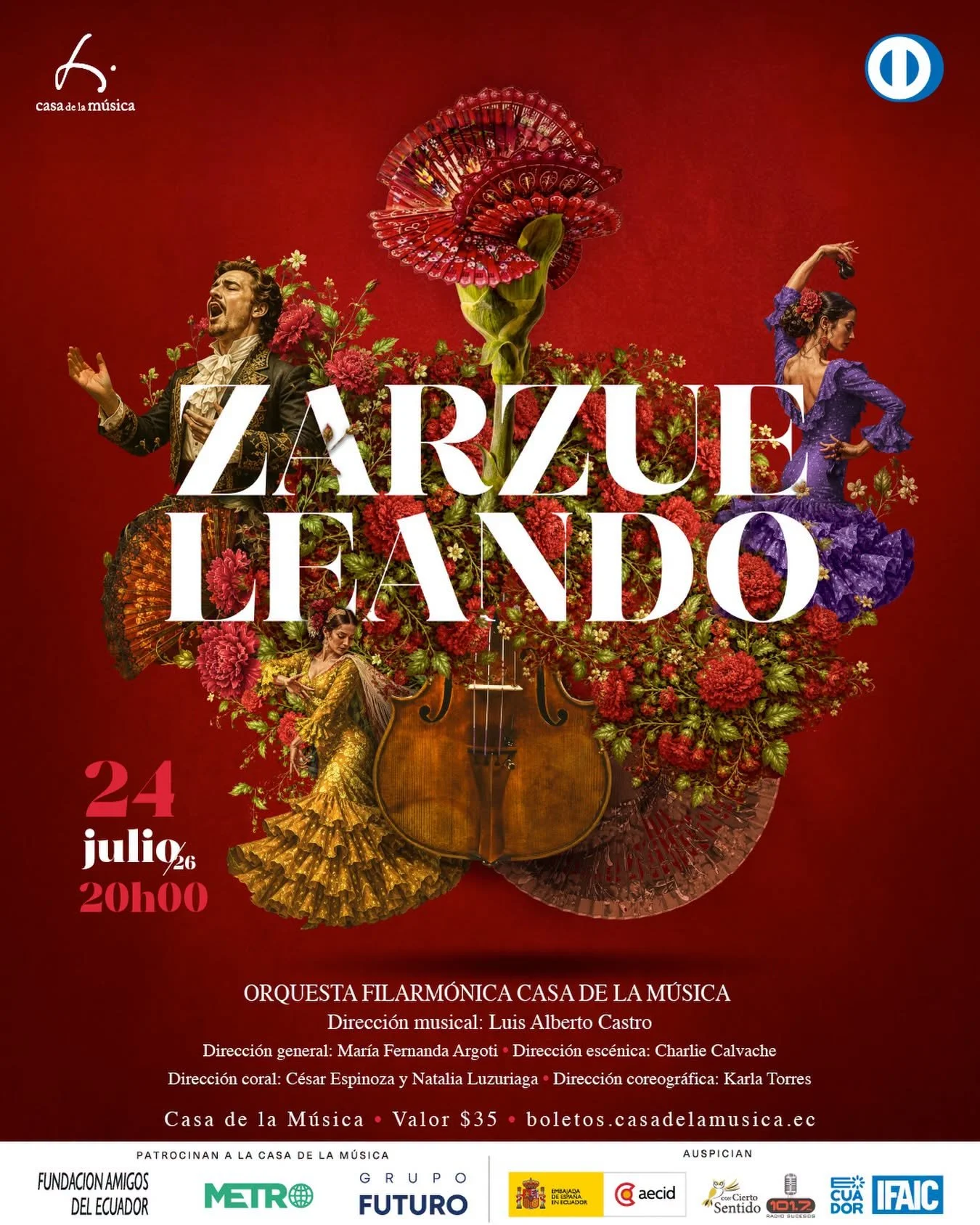 Luis Castro, Director, Conductor, Zarzuela, Casa de la Música, Ecuador