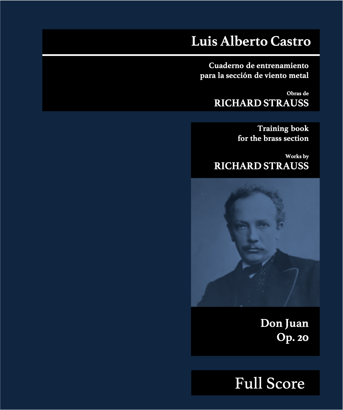 Cuaderno de entrenamiento para la sección de viento metal, Luis Alberto Castro
Training Book for the brass section Luis Alberto Castro, Mahler, Tchaikovsky, Strauss