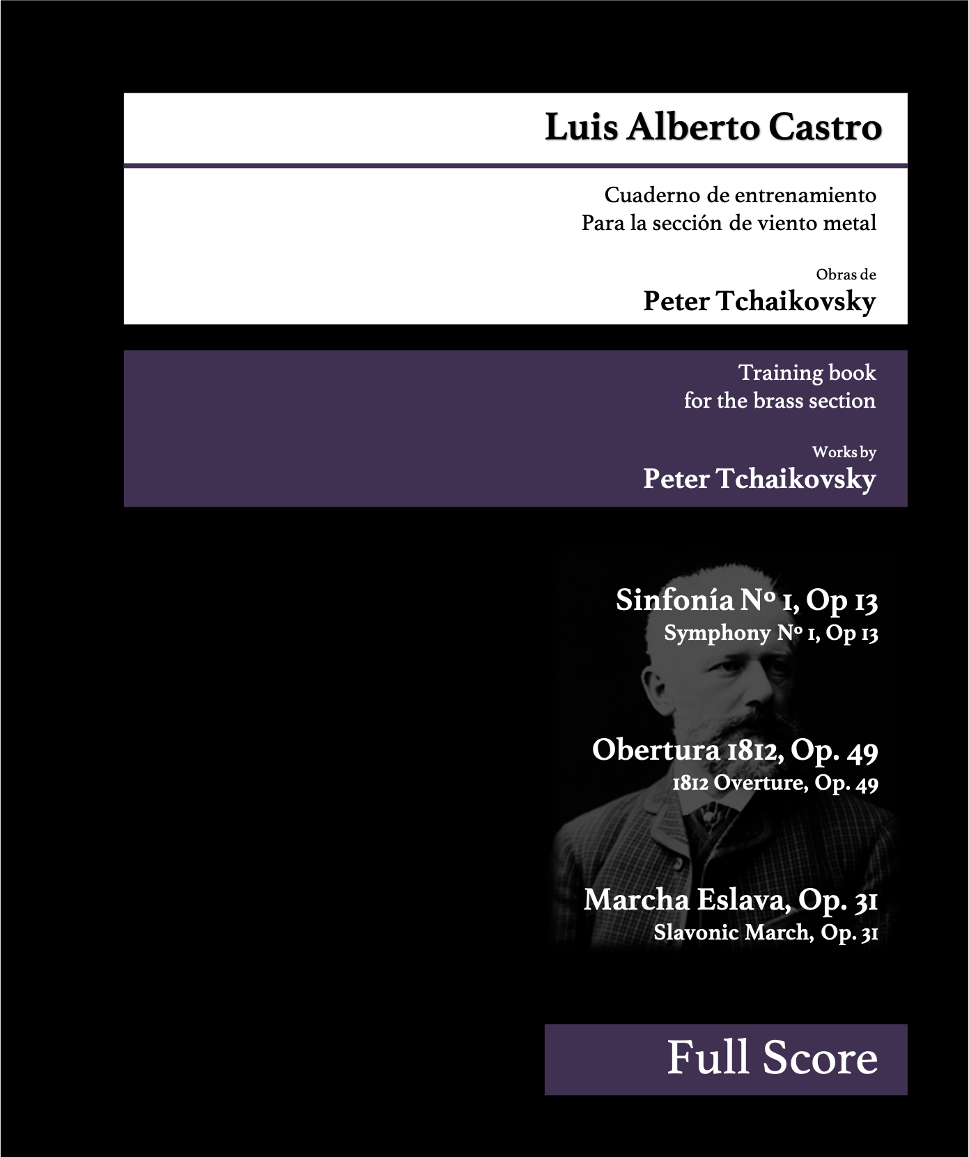 Cuaderno de entrenamiento para la sección de viento metal, Luis Alberto Castro
Training Book for the brass section Luis Alberto Castro, Mahler, Tchaikovsky, Strauss