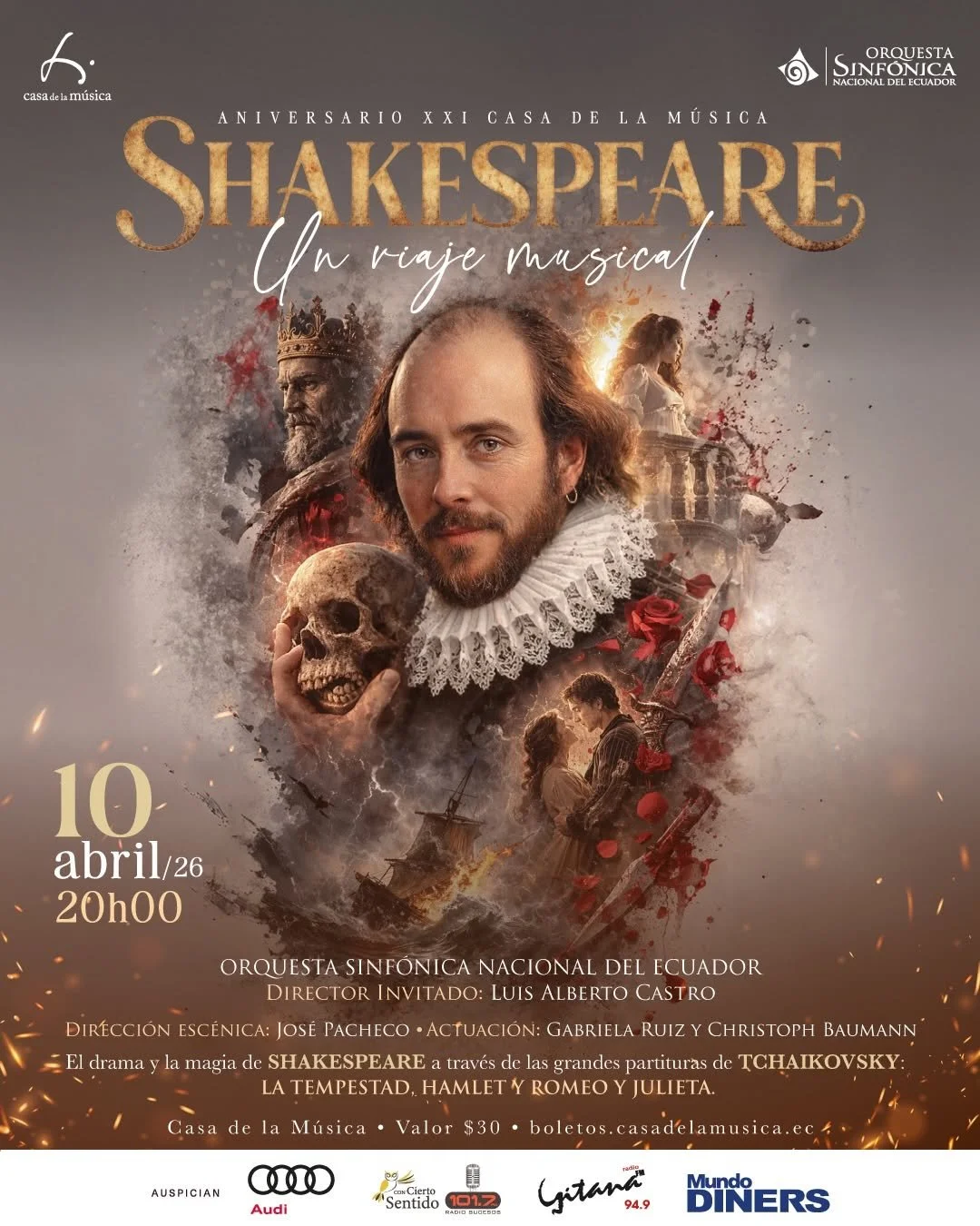 Luis Castro, Director, Conductor, Tchaikovsky Shakespeare, Casa de la Música, Ecuador