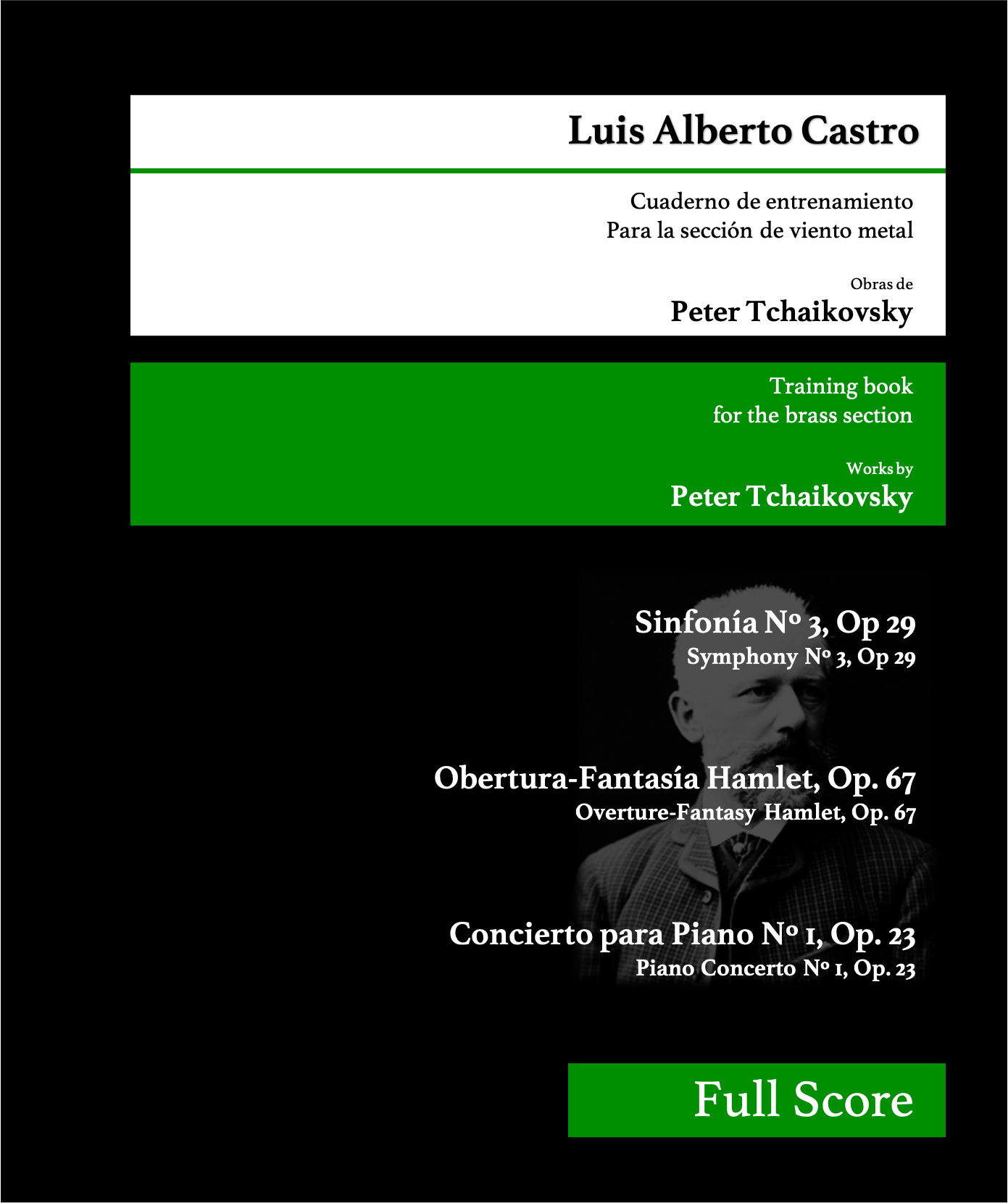 Cuaderno de entrenamiento para la sección de viento metal, Luis Alberto Castro
Training Book for the brass section Luis Alberto Castro, Mahler, Tchaikovsky, Strauss