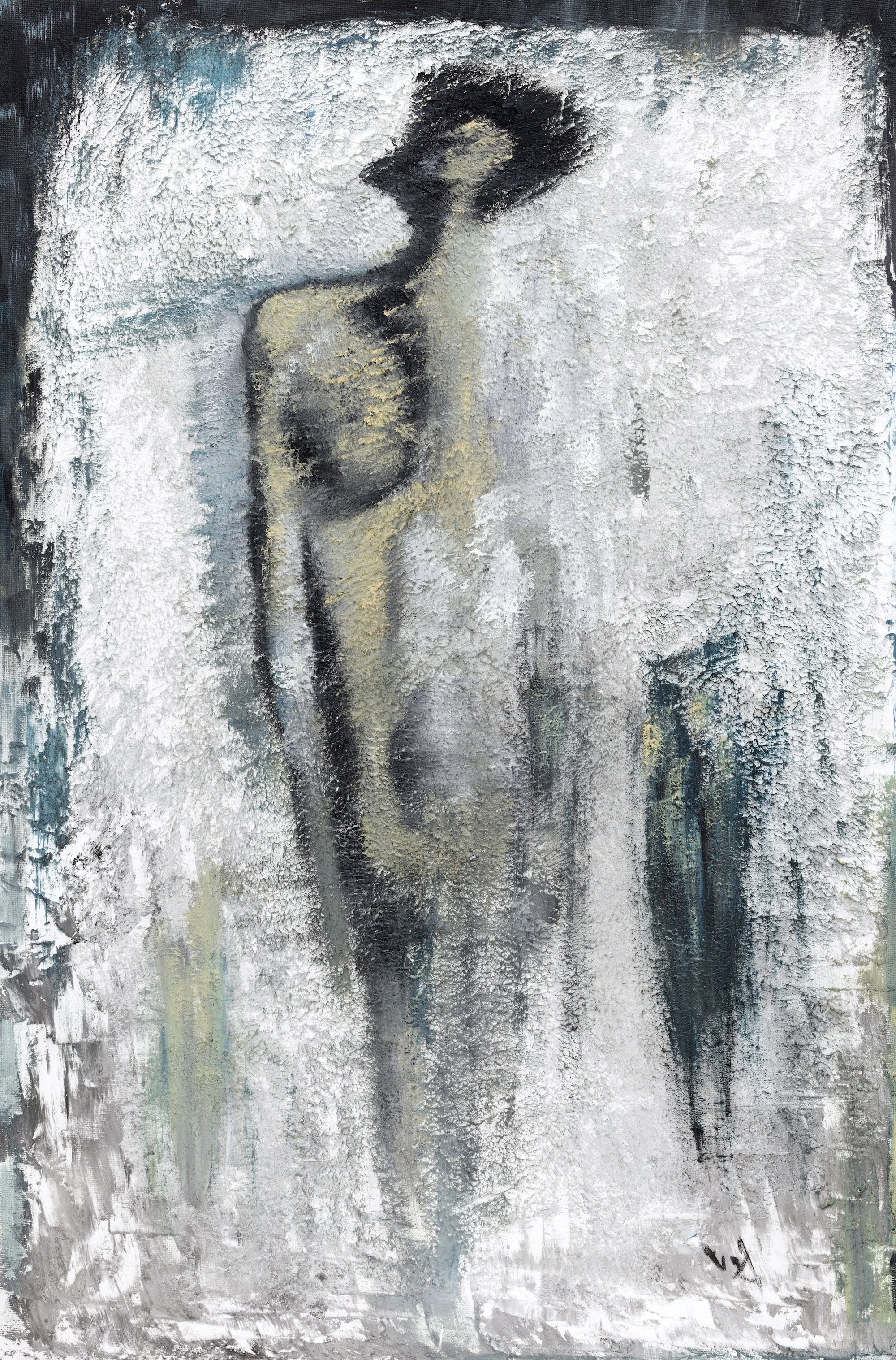 Still Becoming — original oil and mixed media painting by Sopiko Grigolashvili, 2018