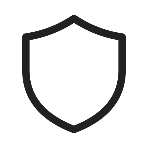 Outline of a shield icon, representing protection or security