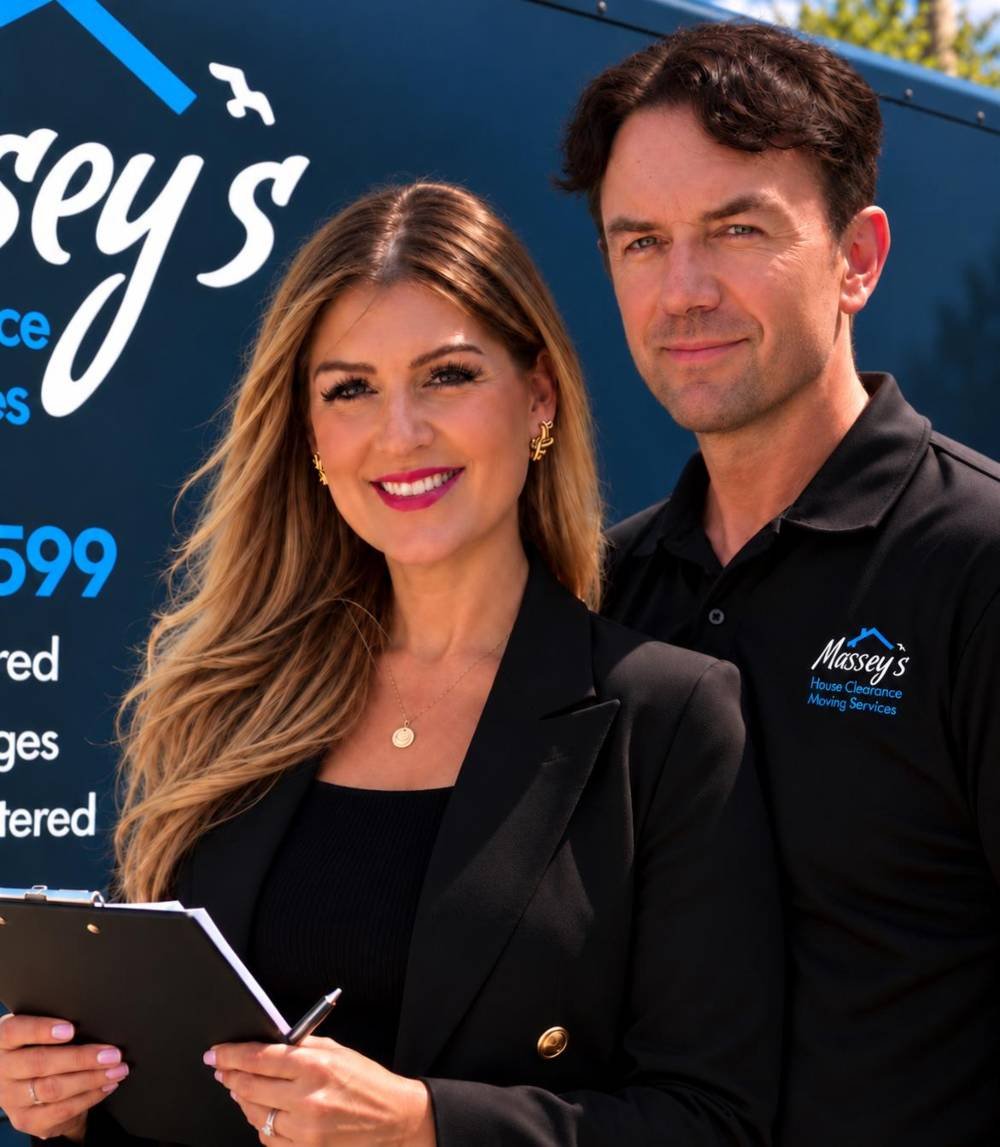 Damian and Rebecca, owners of Massey's House Clearance and Moving Services