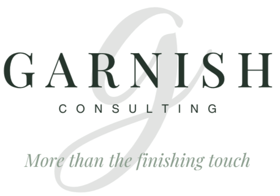 Garmish Consulting logo with the tagline "More than the finishing touch" in green text.