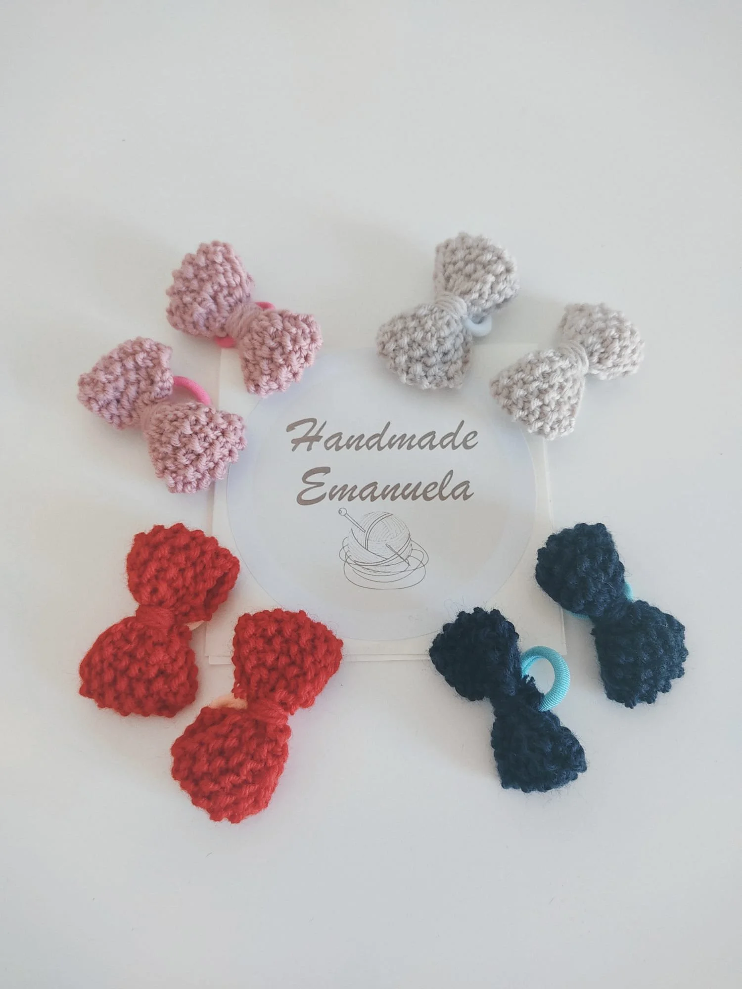 Fiocchetti per capelli in lana