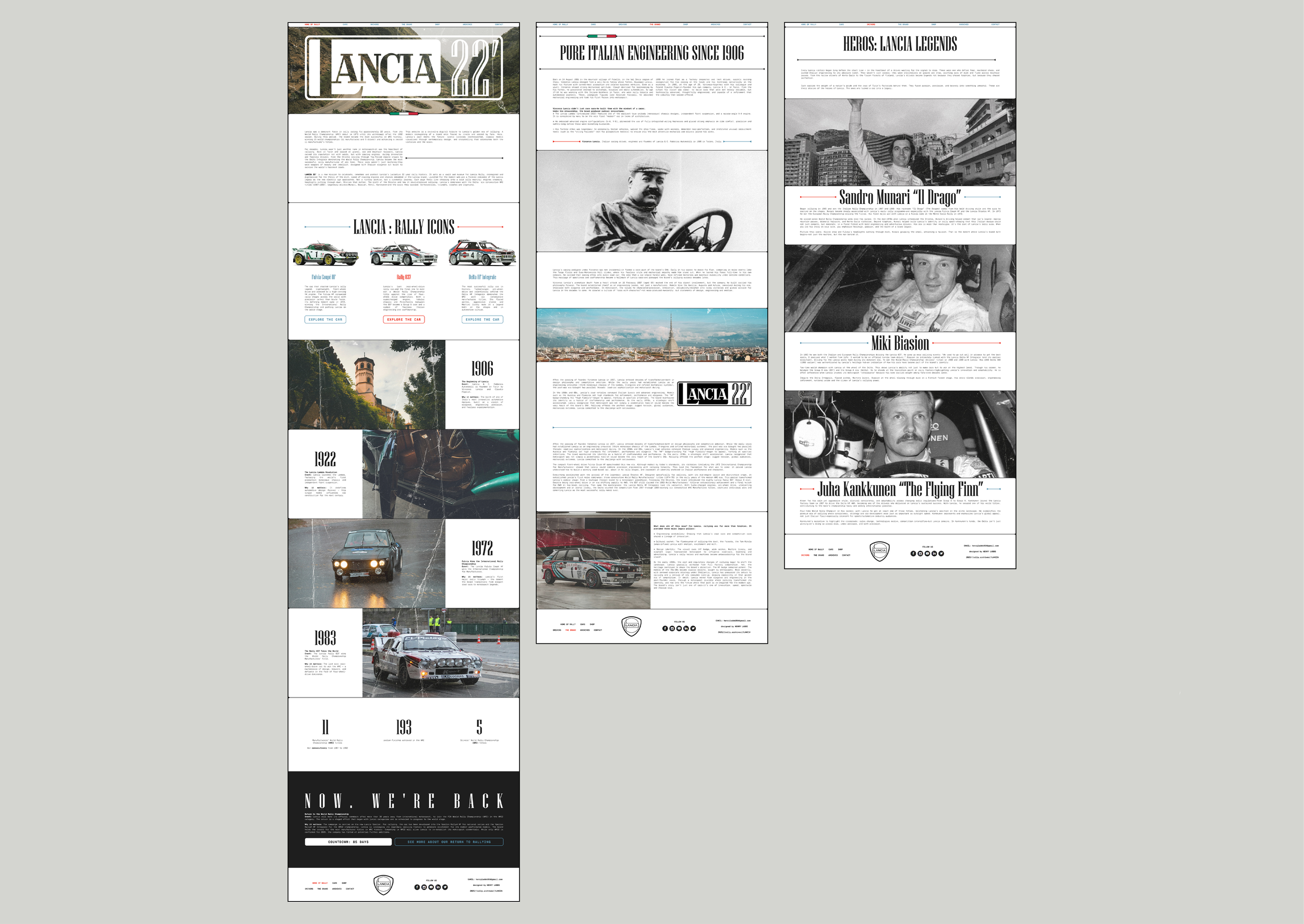 UX/UI work for Lancia project, "Lancia 22".