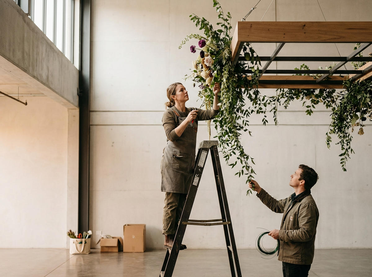Suspended Floral Installations