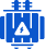 A blue icon of a robot with antennae